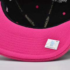 Mitchell And Ness LA Lakers SWEET HEART SCRIPT Black Hot Pink Patch Snapback Hat