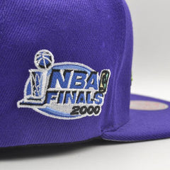 Mitchell And Ness LA Lakers 2000 NBA FINALS INV LOGO Purple Lime Gray Snapback