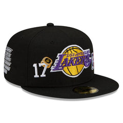 New Era LA Lakers RINGS Black Gray Purple Yellow 59Fifty 5950 Patch Fitted Hat