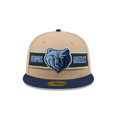 New Era Memphis Grizzlies '24 Draft Beige Blue Gray 59Fifty 5950 Patch Fitted