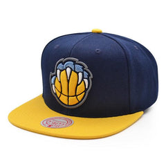 Mitchell And Ness Memphis Grizzlies Navy Blue Yellow Patch Snapback Cap Hat