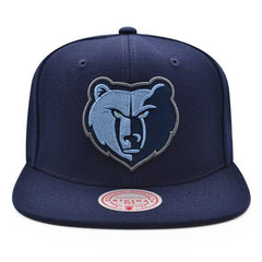 Mitchell And Ness Memphis Grizzlies CLASSIC LOGO Navy Blue Gray Patch Snapback