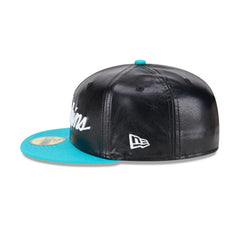 New Era Miami Dolphins Faux Leather Crown Black Blue Green 59Fifty 5950 Fitted