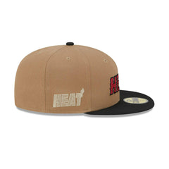 New Era Miami Heat Brown Red Black Gray 59Fifty 5950 Patch Fitted Cap Hat