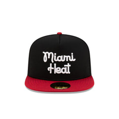 New Era Miami Heat Dashmark Mesh Black White Red Gray 59Fifty 5950 Patch Fitted