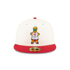 New Era Miami Heat Mascot White Red Gray 59Fifty 5950 Patch Fitted Cap Hat