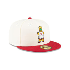 New Era Miami Heat Mascot White Red Gray 59Fifty 5950 Patch Fitted Cap Hat
