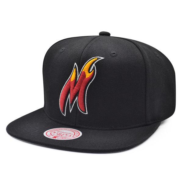 Mitchell And Ness Miami Heat LOGO REMIX Black Fire Red Gray Patch Snapback Hat