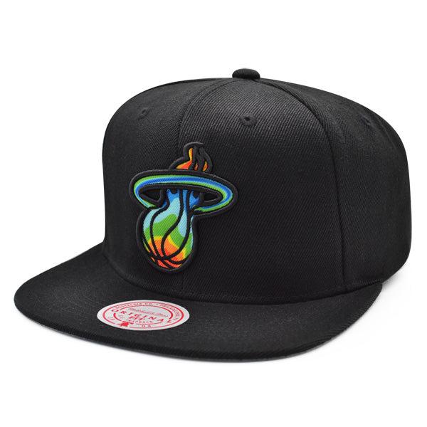 Mitchell And Ness Miami Heat THERMAL MAP Black Blue Gray Patch Snapback Cap Hat