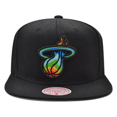 Mitchell And Ness Miami Heat THERMAL MAP Black Blue Gray Patch Snapback Cap Hat