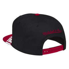 Mitchell And Ness Miami Heat SNAP SHOT NBA Black White Red Patch Snapback Hat