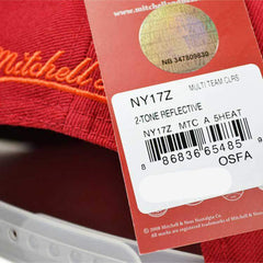 Mitchell And Ness Miami Heat REFLECTIVE BRIM Red Black Orange Patch Snapback Hat