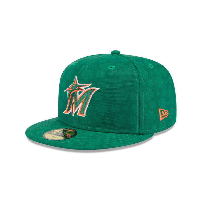 New Era Miami Marlins St. Patrick's Day 2025 Green Gray 59Fifty 5950 Fitted Hat