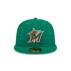 New Era Miami Marlins St. Patrick's Day 2025 Green Gray 59Fifty 5950 Fitted Hat