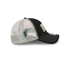 New Era Miami Marlins Black White Gray 9Twenty 920 Adjustable Patch Cap Hat