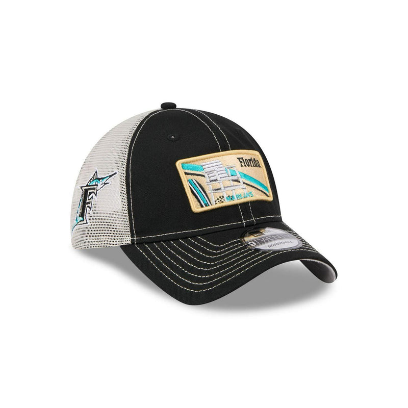 New Era Miami Marlins Black White Gray 9Twenty 920 Adjustable Patch Cap Hat