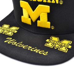 Mitchell And Ness Michigan Wolverines FRONT LOADED Black Yellow Green Snapback