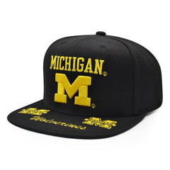Mitchell And Ness Michigan Wolverines FRONT LOADED Black Yellow Green Snapback