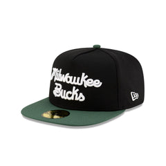 New Era Milwaukee Bucks Dashmark Mesh Black Green Gray 59Fifty 5950 Patch Fitted
