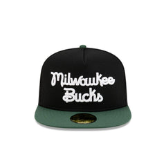 New Era Milwaukee Bucks Dashmark Mesh Black Green Gray 59Fifty 5950 Patch Fitted