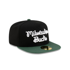 New Era Milwaukee Bucks Dashmark Mesh Black Green Gray 59Fifty 5950 Patch Fitted