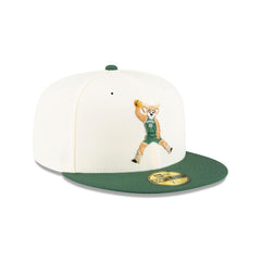 New Era Milwaukee Bucks Mascot White Green Gray 59Fifty 5950 Patch Fitted Hat