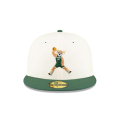 New Era Milwaukee Bucks Mascot White Green Gray 59Fifty 5950 Patch Fitted Hat