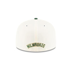 New Era Milwaukee Bucks Mascot White Green Gray 59Fifty 5950 Patch Fitted Hat
