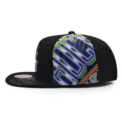 Mitchell And Ness Milwaukee Bucks SUPER REMIX Black Green Gray Patch Snapback