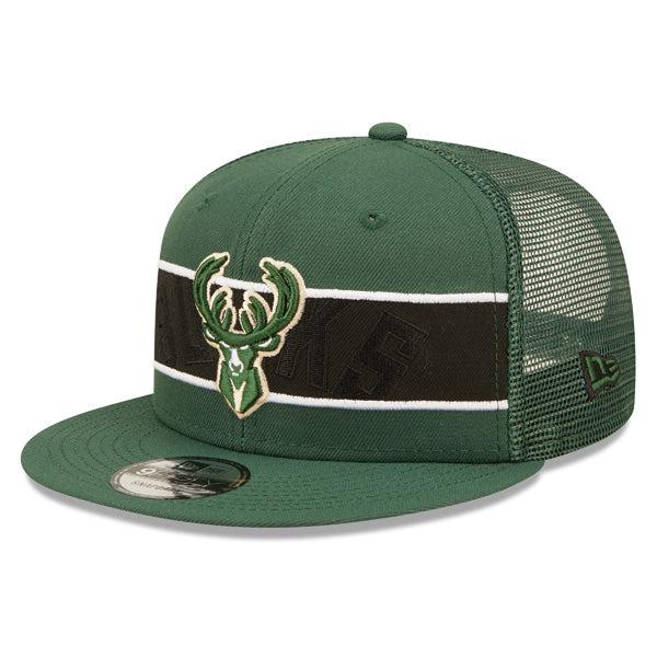 New Era Milwaukee Bucks Green Black Gray White 9Fifty 950 Patch Snapback Cap Hat