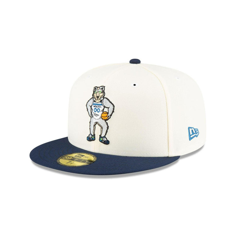 New Era Minnesota Timberwolves Mascot White Blue Gray 59Fifty 5950 Patch Fitted