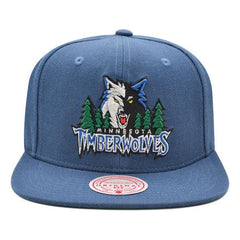Mitchell And Ness Minnesota Timberwolves THE WOODS Light Navy Blue Gray Snapback