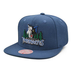 Mitchell And Ness Minnesota Timberwolves THE WOODS Light Navy Blue Gray Snapback