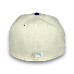 New Era Minnesota Twins Off White Royal Navy Blue 59Fifty 5950 Patch Fitted Hat
