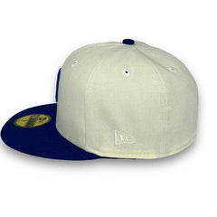 New Era Minnesota Twins Off White Royal Navy Blue 59Fifty 5950 Patch Fitted Hat