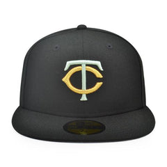 New Era Minnesota Twins BOMBA SQUAD Black Gold 59Fifty 5950 Patch Fitted Cap Hat