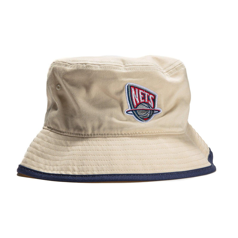 Mitchell And Ness Brooklyn Nets Off White Blue Red Bucket Cap Hat