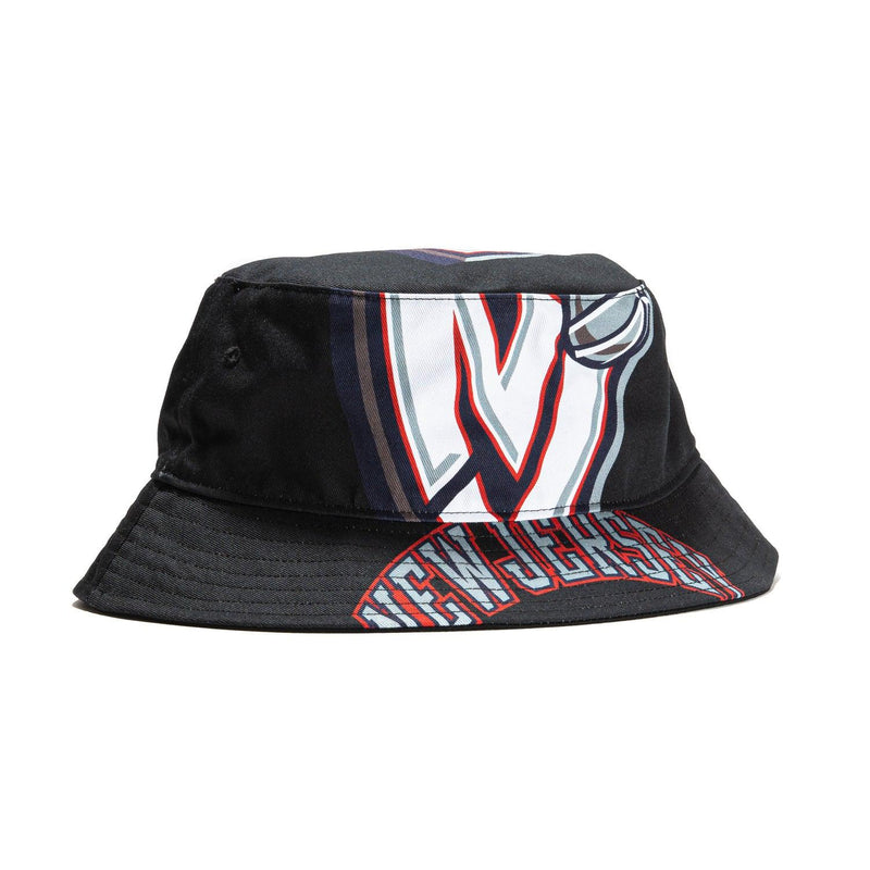 Mitchell And Ness Brooklyn Nets Black White Blue Red Bucket Cap Hat