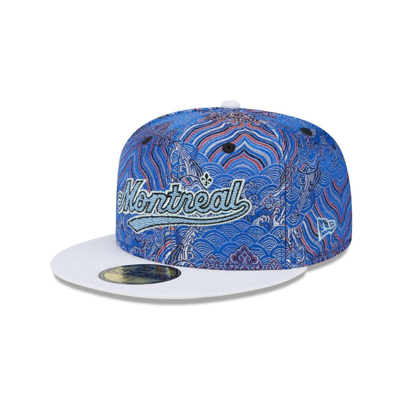 New Era Montreal Expos Jacquard Crown White Gray 59Fifty 5950 Patch Fitted Hat