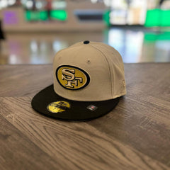 New Era San Francisco 49ers Beige Yellow White Black 59Fifty 5950 Patch Fitted
