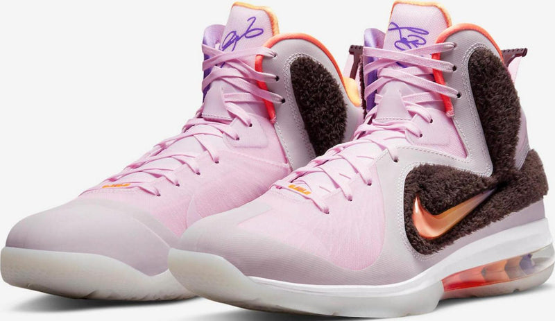 NIKE LEBRON IX REGAL PINK Brown Orange White DJ3908-600 Sneaker Shoe Trainer