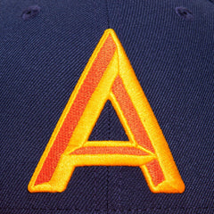 New Era Houston Astros Light Navy Orange Grey 59Fifty 5950 Patch Fitted Cap Hat