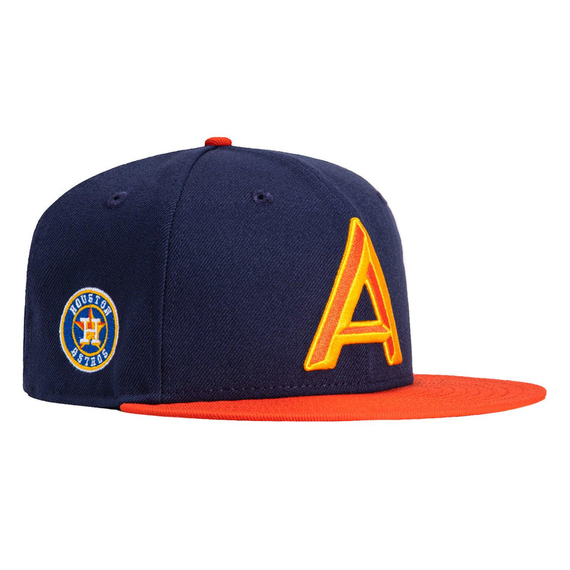 New Era Houston Astros Light Navy Orange Grey 59Fifty 5950 Patch Fitted Cap Hat