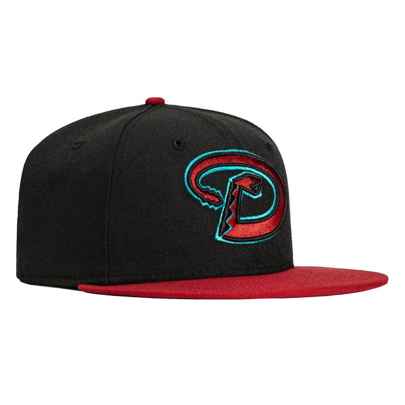 New Era Arizona Diamondbacks Black Cardinal Red 59Fifty 5950 Patch Fitted Hat