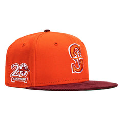 New Era Seattle Mariners 20 Corduroy Maroon Red Green 59Fifty 5950 Patch Fitted