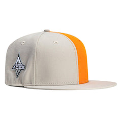 New Era Las Vegas Aces WNBA Stone Light Orange Gray 59Fifty 5950 Patch Fitted
