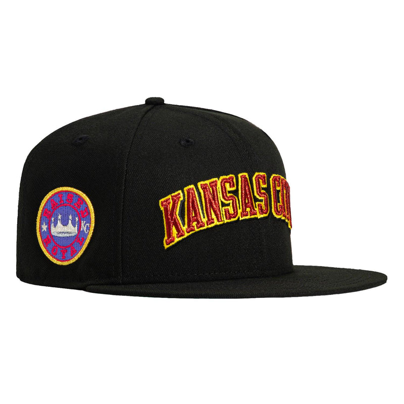 New Era Kansas City Royals Black Red Gold Green 59Fifty 5950 Patch Fitted Hat