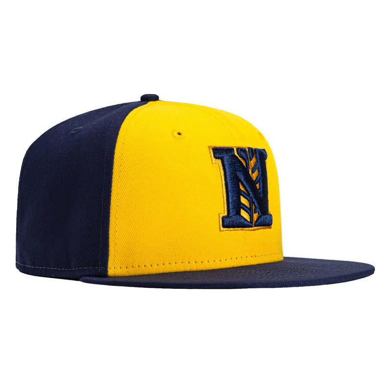 New Era Nashville Brewskis Gold Light Navy Black 59Fifty 5950 Patch Fitted Hat