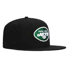 New Era New York Jets Black White Gray 59Fifty 5950 Patch Fitted Cap Hat