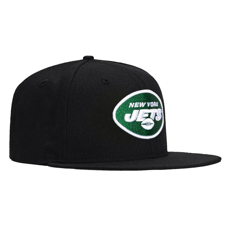 New Era New York Jets Black White Gray 59Fifty 5950 Patch Fitted Cap Hat